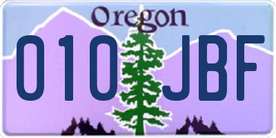 OR license plate 010JBF