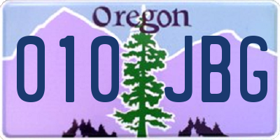 OR license plate 010JBG