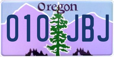 OR license plate 010JBJ