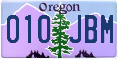 OR license plate 010JBM