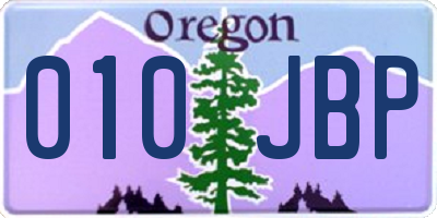OR license plate 010JBP