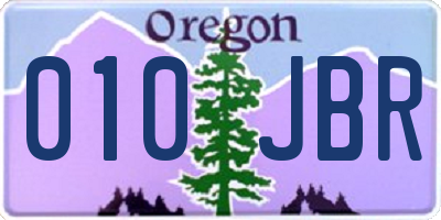 OR license plate 010JBR