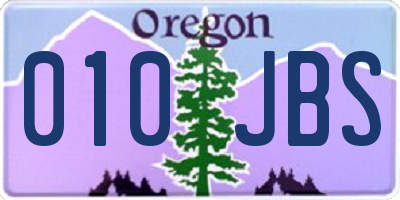 OR license plate 010JBS