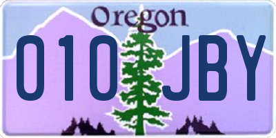 OR license plate 010JBY