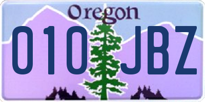 OR license plate 010JBZ