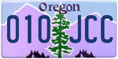 OR license plate 010JCC