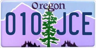 OR license plate 010JCE