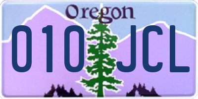 OR license plate 010JCL