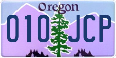 OR license plate 010JCP