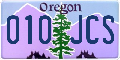 OR license plate 010JCS