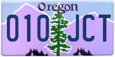 OR license plate 010JCT