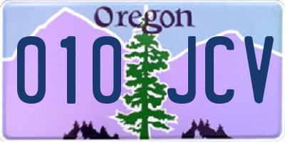 OR license plate 010JCV