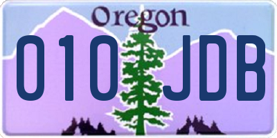 OR license plate 010JDB