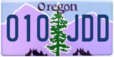 OR license plate 010JDD