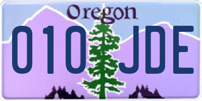 OR license plate 010JDE