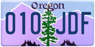 OR license plate 010JDF