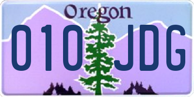 OR license plate 010JDG