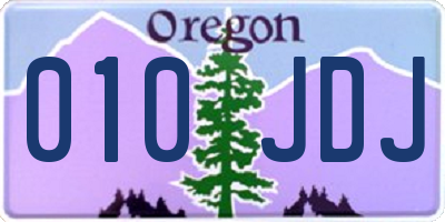 OR license plate 010JDJ