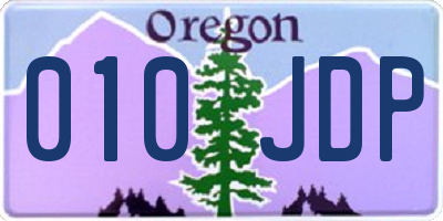 OR license plate 010JDP