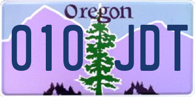 OR license plate 010JDT
