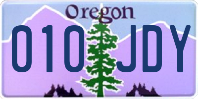OR license plate 010JDY
