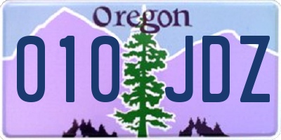 OR license plate 010JDZ