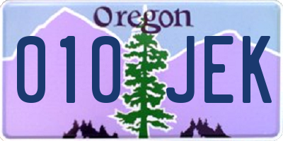 OR license plate 010JEK