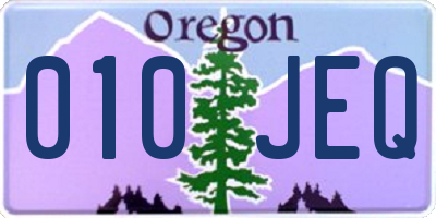 OR license plate 010JEQ