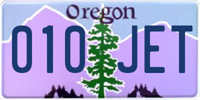 OR license plate 010JET