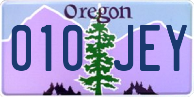 OR license plate 010JEY