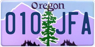 OR license plate 010JFA
