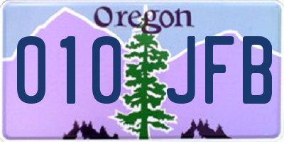 OR license plate 010JFB
