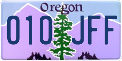 OR license plate 010JFF