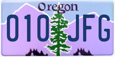 OR license plate 010JFG