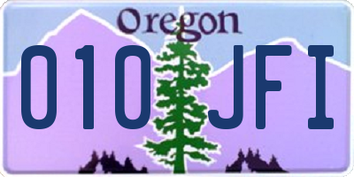 OR license plate 010JFI