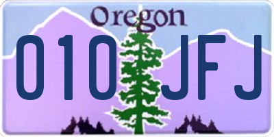 OR license plate 010JFJ