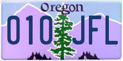 OR license plate 010JFL