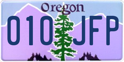 OR license plate 010JFP