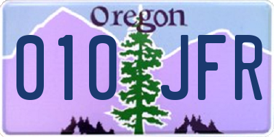 OR license plate 010JFR