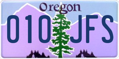 OR license plate 010JFS