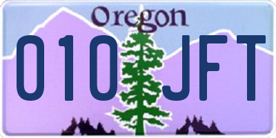 OR license plate 010JFT