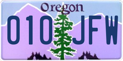 OR license plate 010JFW