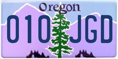 OR license plate 010JGD
