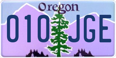 OR license plate 010JGE