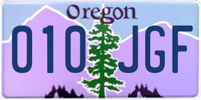 OR license plate 010JGF