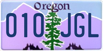 OR license plate 010JGL