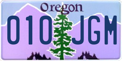 OR license plate 010JGM