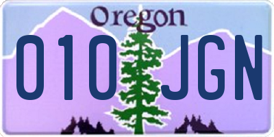 OR license plate 010JGN