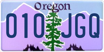 OR license plate 010JGQ