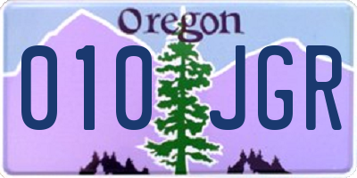 OR license plate 010JGR